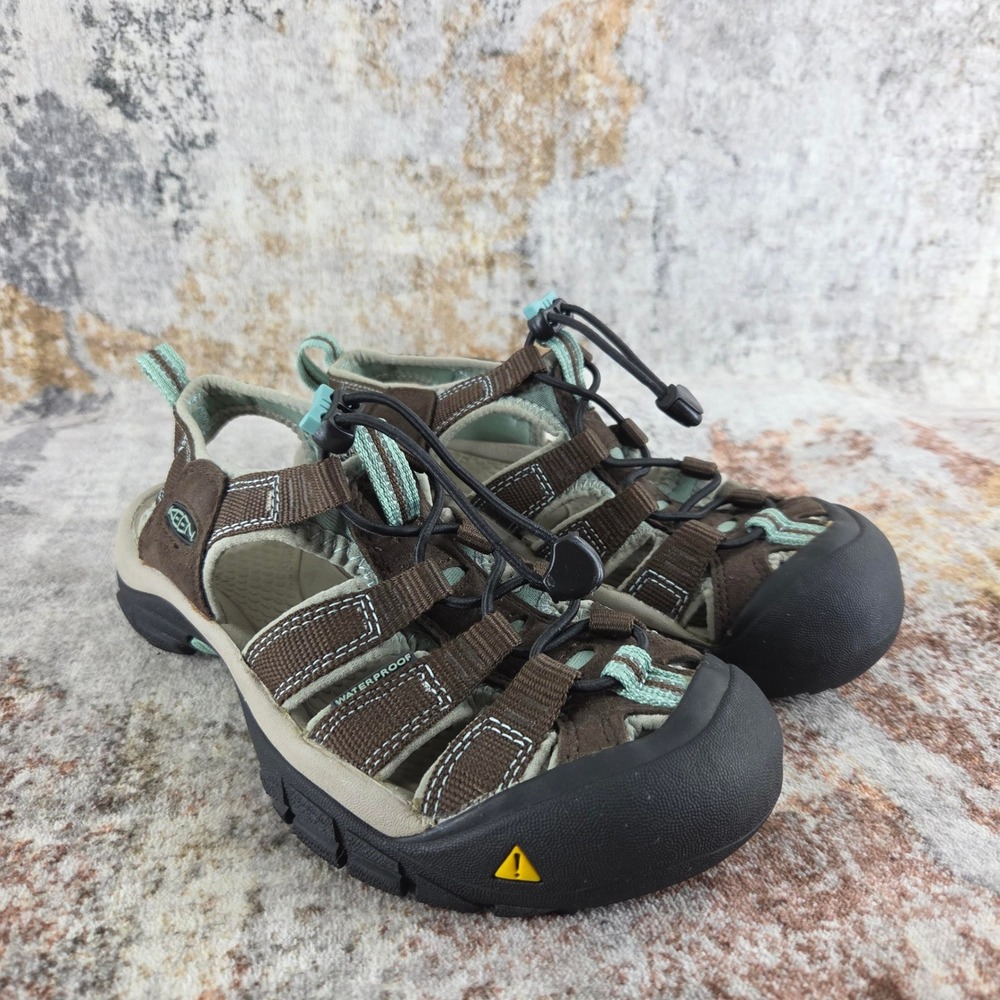 KEEN Newport H2 Waterproof Hiking Sport Sandals Womens 5 Brown Mint‎ Green Camo